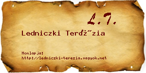 Ledniczki Terézia névjegykártya